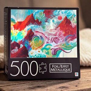 Milton Bradley 500 Piece Jigsaw Puzzle Foil Accented Beautiful Art "Radiance"